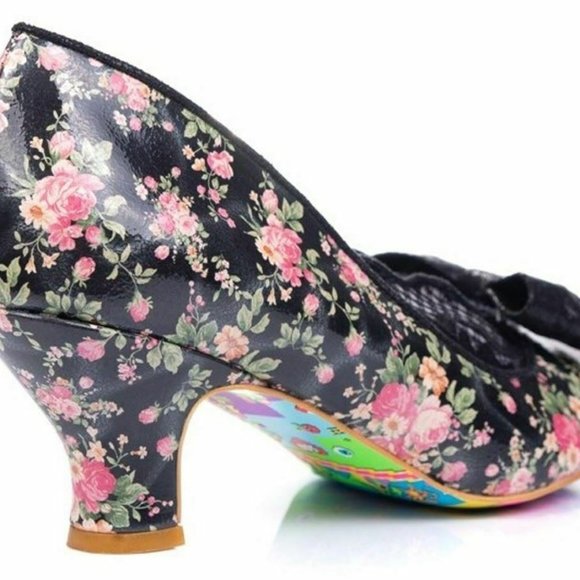 Irregular Choice Marma Ladies Size 42 in BLACK - Low Heel Rococo Style Shoes NIB - Picture 7 of 14
